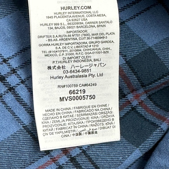 Hurley Men’s Thunderberry Portland Button Down Long Sleeves Shirt Plaid NWT - Picture 9 of 13